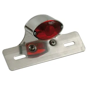 Luz trasera Mini catye. Cromada. Soporte de aluminio