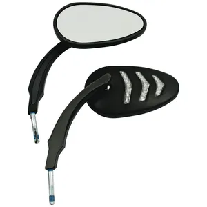 Juego de espejos con intermitentes LED de aluminio mecanizado. Negro