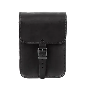 MCS, bolsa para sissy bar de cuero completo. Negro <span style="color: red;font-size: 0,5em">- PEDIDO ESPECIAL -</span>