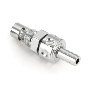 Kustom Tech, válvula de combustible en línea para carburador S&S E/G. Cromado