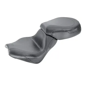Asiento de touring deportivo vintage Mustang de 2 plazas, negro liso
