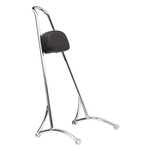 Burly, barra trasera. 20" cromada, con almohadilla de respaldo