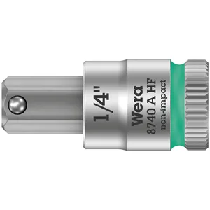 Puntera hexagonal Wera Zyklop 1/4" con función de sujeción medidas US