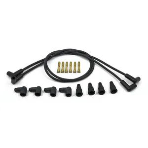 Compu-Fire, juego de 4 cables de bujía de 8mm, universal. Negro <span style="color: red;font-size: 0,5em">- PEDIDO ESPECIAL -</span>
