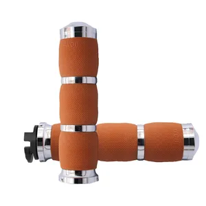 Empuñaduras con amortiguación de aire Avon cromadas color tan