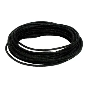 Cable clásico cubierto de tela, rollo de 25 pies. Negro