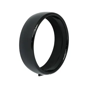 Anillo decorativo empotrado. Faro de 5-3/4". Negro brillante