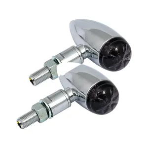 Intermitentes LED tipo bala micro, cromados