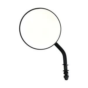 Espejo redondo de acero de 4". Negro, tallo corto