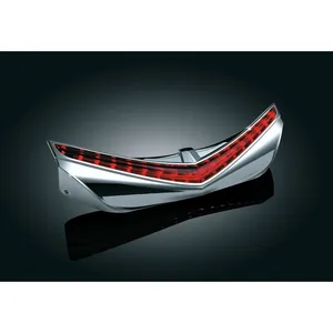 Kuryakyn, punta de guardabarros trasero LED cromada, lente roja