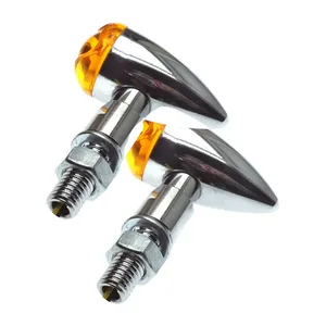 Intermitentes LED PB2 cromados, lente ámbar