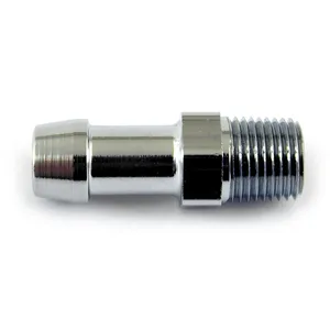 Racor de línea de aceite, recto. 1/8 NPT a 5/16". Cromado