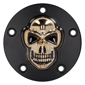 Cubierta de punta con calavera. Negro/dorado