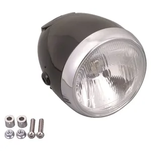 Daytona, faro Vintage de 5-3/4". Negro con aro cromado
