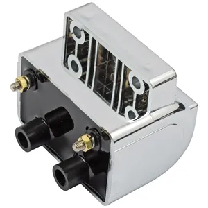 Bobina de encendido estilo OEM tardío. 12v, 4 ohm. Cromo