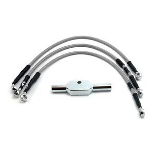 Manguera de freno MCS by Goodridge delantera, acero inoxidable con recubrimiento transparente <span style="color: red;font-size: 0,5em">- PEDIDO ESPECIAL -</span>
