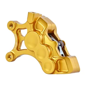 Arlen Ness, pinza de freno de 6 pistones con orificio diferencial F/I. Dorado <span style="color: red;font-size: 0,5em">- PEDIDO ESPECIAL -</span>