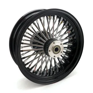 Rueda trasera MCS radial de 48 radios gruesos 5.50 x 16 negro