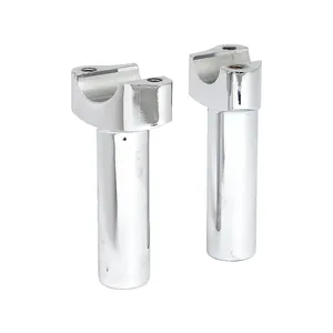Riseres rectos de aluminio forjado, elevación de 4-1/2". Cromado