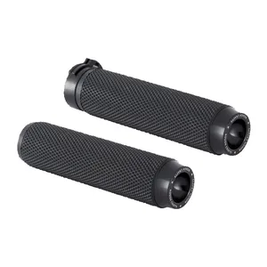 Rough Crafts, puños de manillar de goma estriados. Negro