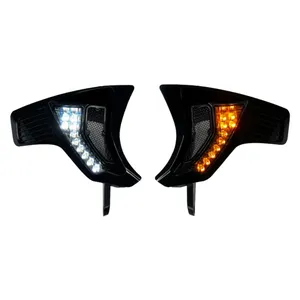 Custom Dynamics, insertos ventilados para intermitentes LED. Delantero. Negro