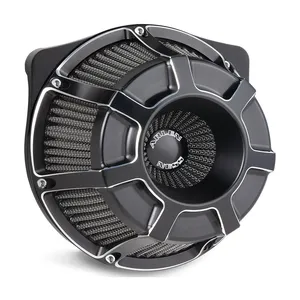 Arlen Ness, kit de filtro de aire invertido 'Beveled'. Negro CC
