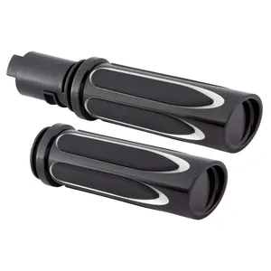 Arlen Ness, Empuñaduras de confort Deep Cut Gen 2 con acelerador electrónico, Negro
