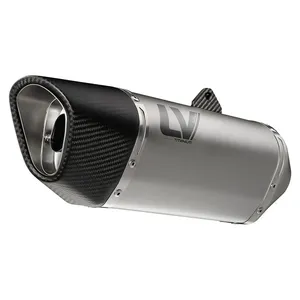 Silenciador slip-on LV-14R acabado titanio para motocicleta