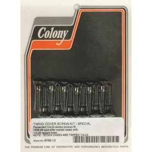 Kit de montaje de tapa de árbol de levas Colony, estilo OEM. Parkerizado negro