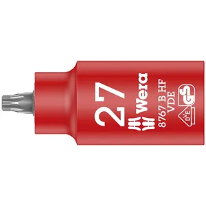 Llave de vaso Torx Wera HF, aislada, tamaño TX27