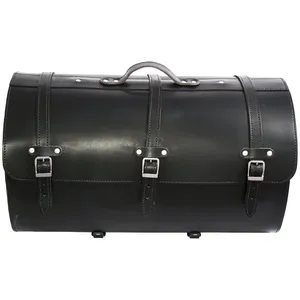 Maleta de cuero para motocicleta MCS. 67 litros. Negro