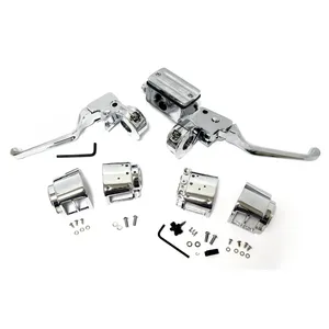 Kit de controles de manillar cromado, diámetro de 5/8"