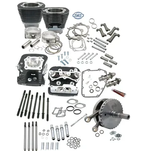 S&S, kit de puesta a punto Hot de 124" Twin Cam con culatas. Plateado <span style="color: red;font-size: 0,5em">- PEDIDO ESPECIAL -</span>