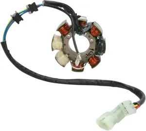 Estator eléctrico de motocicleta visto en detalle