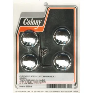 Colony, kit de tapas de los pernos de culata. Hexagonal abombado personalizado, cromado