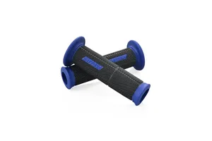 Par de puños GrippyGrip GGD-Base2 negros instalados en manillar de motocicleta