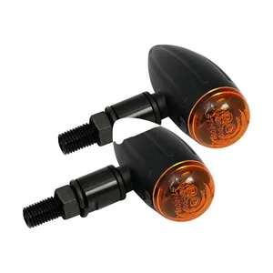 Micro bullet, intermitentes halógenos de 12v. Negro, estriado