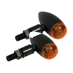 Micro bullet, intermitentes halógenos de 12v. Negro, liso