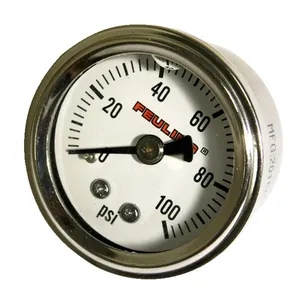 Feuling, manómetro de presión de aceite de 100PSI con líquido. Blanco <span style="color: red;font-size: 0,5em">- PEDIDO ESPECIAL -</span>
