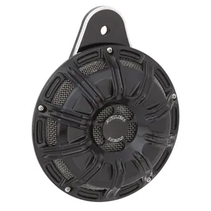 Arlen Ness, kit de bocinas de aluminio mecanizado, calibre 10. Todo negro