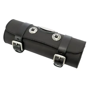 Longride, rolo de herramientas de cuero genuino 2.8L. Negro liso