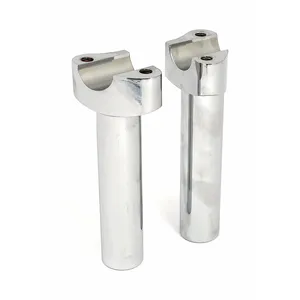 Riseres rectos de aluminio forjado, elevación de 5-1/2". Cromado