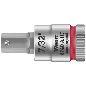 Puntera hexagonal Wera Zyklop 1/4" con función de sujeción medidas US