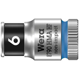 Llave de vaso Wera Zyklop 1/4" con función de retención - Métrica 6.0