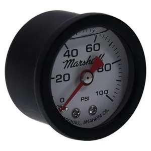 Manómetro de presión de aceite Marshall, 0-100 PSI. Carcasa negra