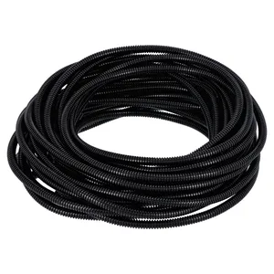 Manguito divisorio de cableado de PVC. 50ft, 1/4" I.D. (6.35mm). Negro