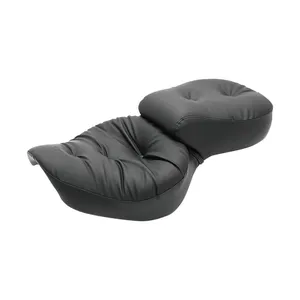 Asiento Mustang de una pieza, ancho, para 2 personas, estilo touring, negro liso