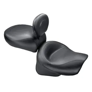 Sillín vintage touring de 2 plazas Mustang negro liso