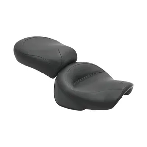Sillín vintage touring de 2 plazas Mustang negro liso