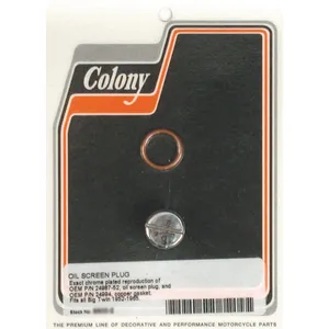 Colony, tapón de filtro de aceite del cárter estilo ranurado OEM. Cromado